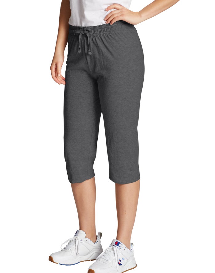 Champion Womens Pants NZ - Classic Jersey Capris Dark Grey ( 2081-HKRNY )